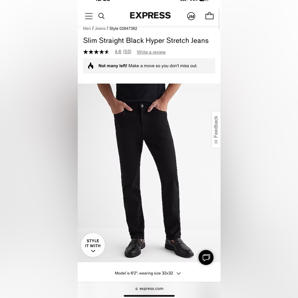 Mens Express Slim Straight Jeans